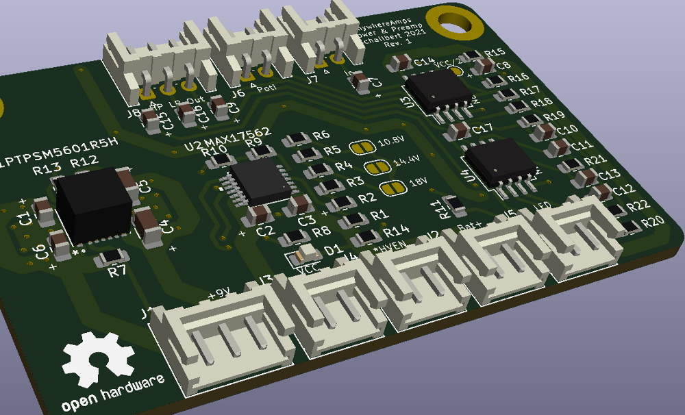 3D view of the PCB