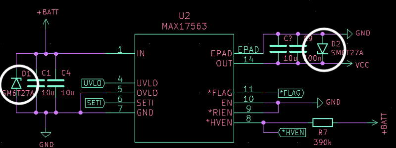 TVS usage in MAX1756x circuit