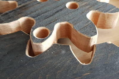 Image: Spirograph_V1 in Beech, detail view of cogs that wouldn't fit